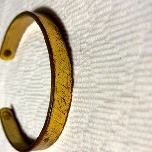 Brass bangle bracelet open, vintage #046